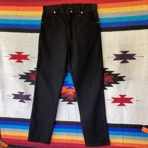 Wrangler black western jeans cow girl size 9 x 30 made in USA slim cut